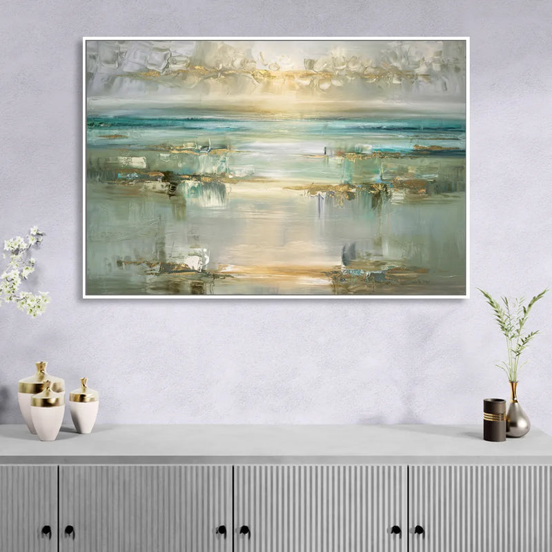 Irvine Coastal Serenity Living Room - White Canvas Wall Art