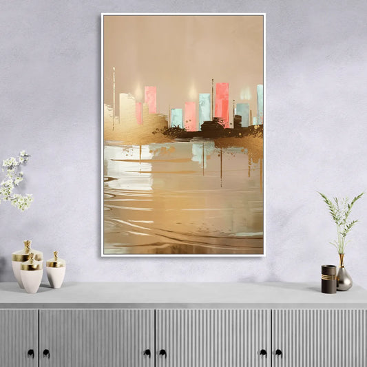 Irving Artistic Horizon Living Room - White Canvas Wall Art