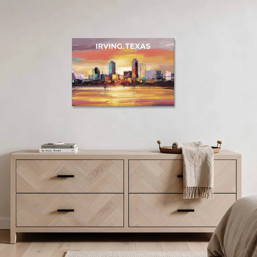 Irving Cityscape Sunset - Canvas Wall Art - Coffee Table - 36x24