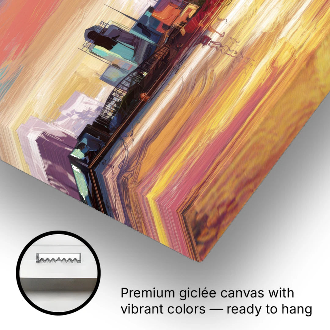 Irving Cityscape Sunset - Canvas Wall Art - Gallery Wrap Corner