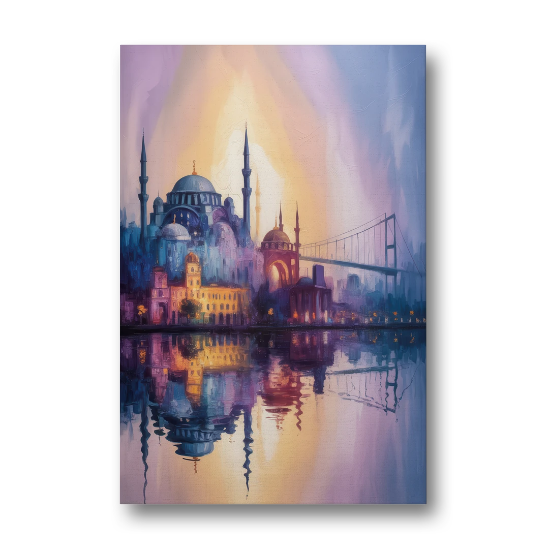 Istanbul Skyline Glow - Canvas Wall Art - Front