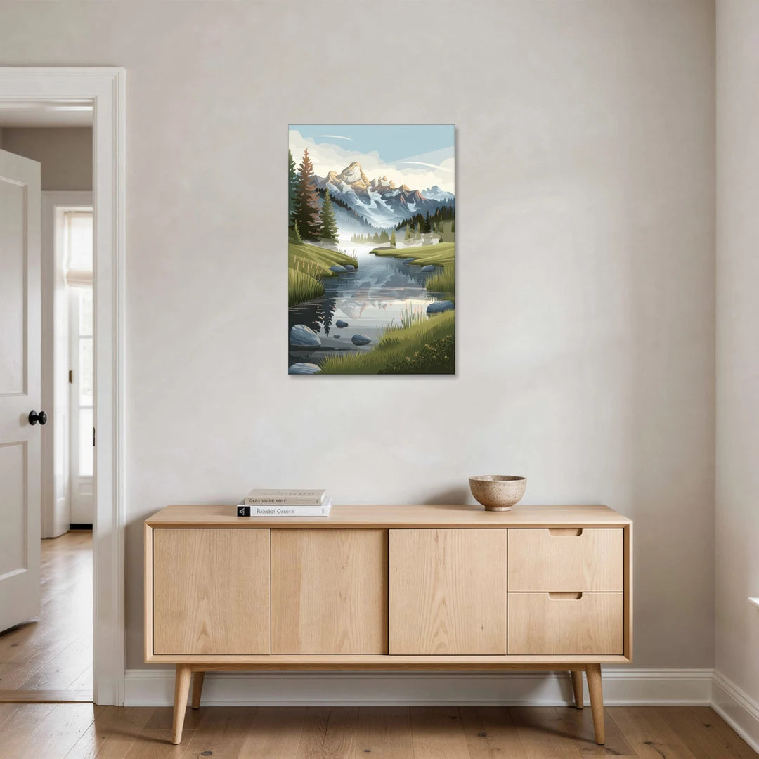 Jackson Hole Alpine Serenity - Canvas Wall Art - Coffee Table - 24x36