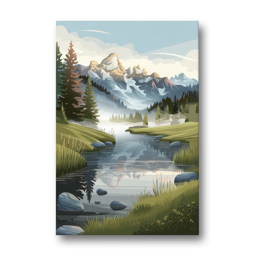 Jackson Hole Alpine Serenity - Canvas Wall Art - Front