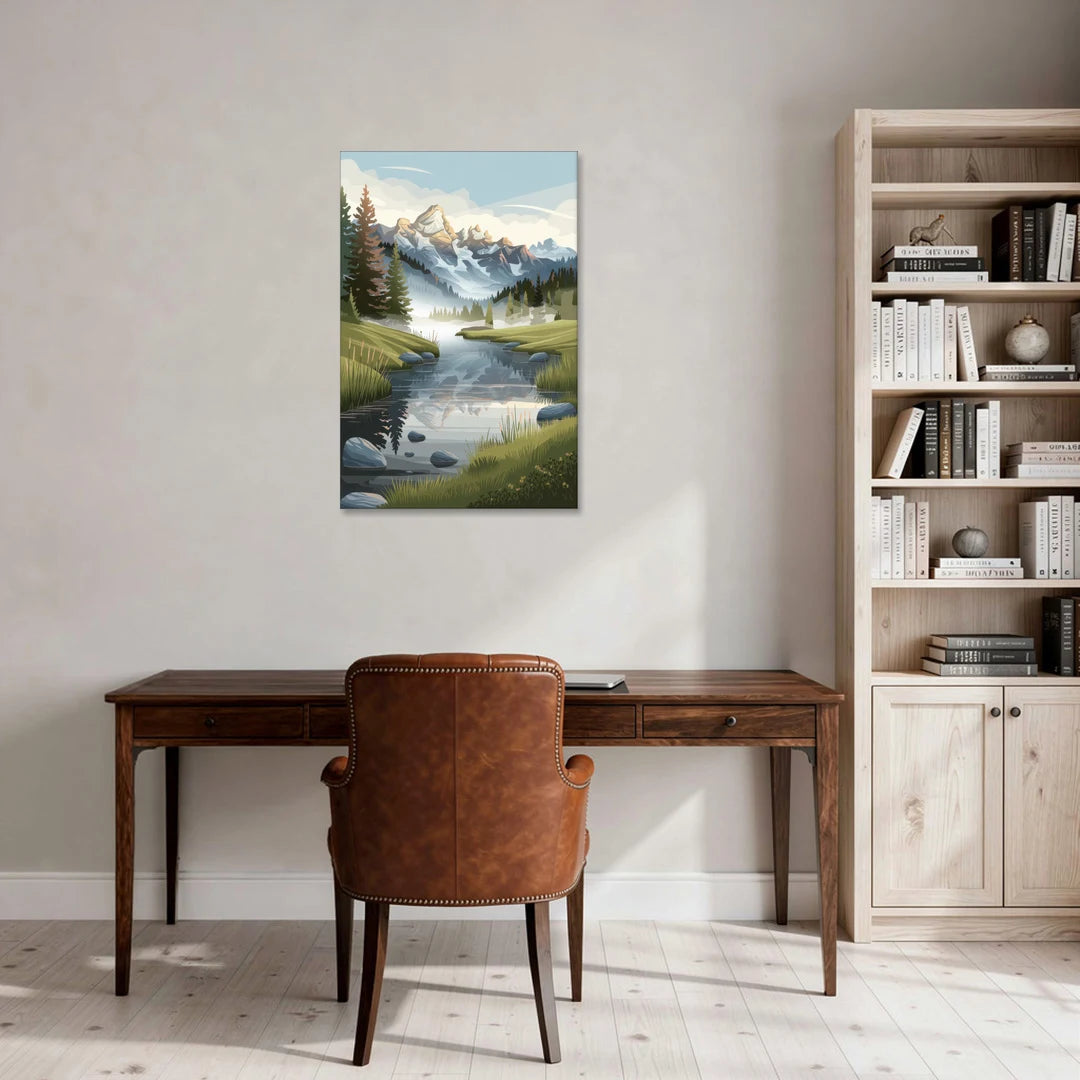 Jackson Hole Alpine Serenity - Canvas Wall Art - Office - 24x36