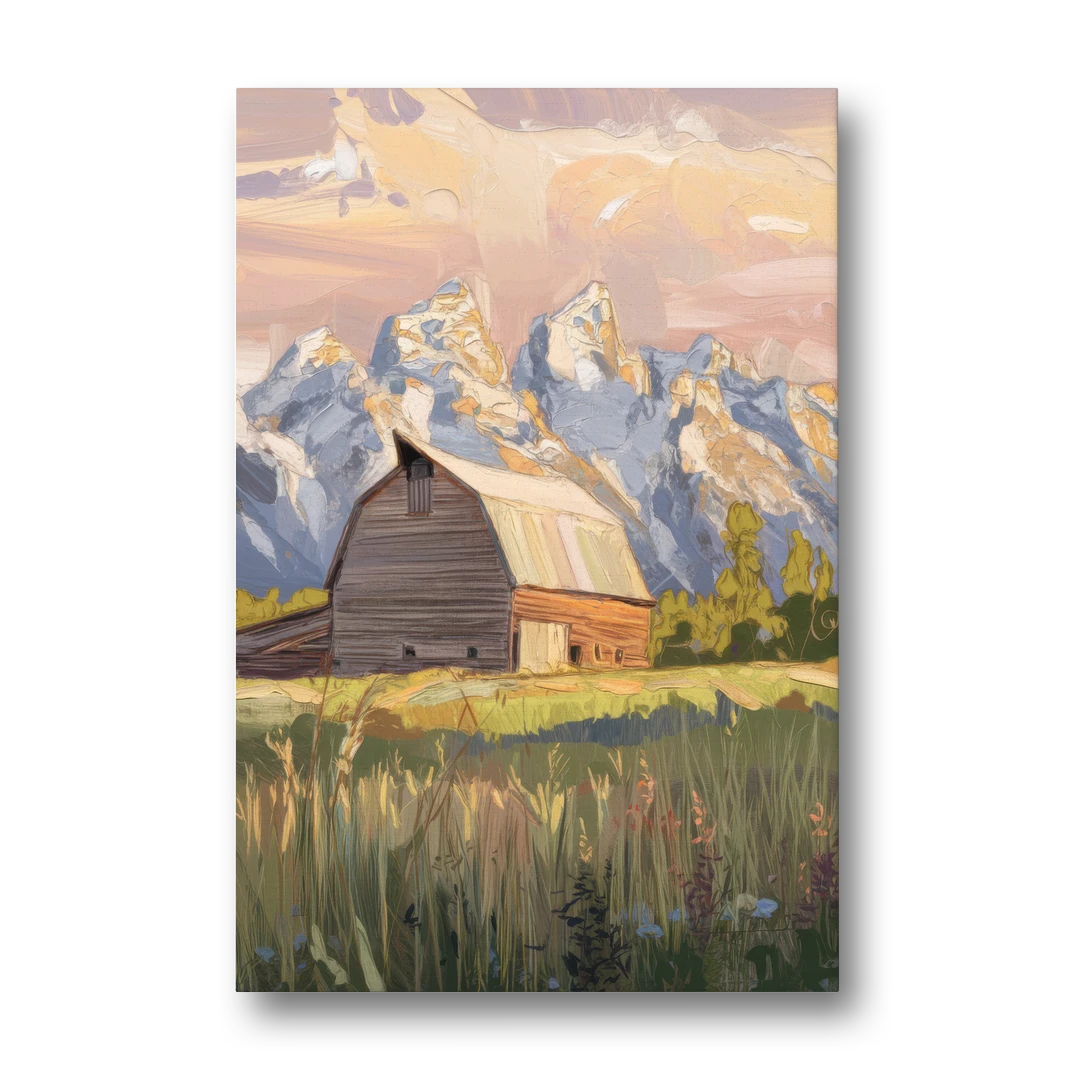 Jackson Hole Grand Teton Backdrop - Canvas Wall Art - Front