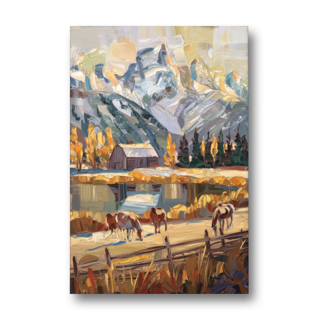 Jackson Hole Rustic Charm - Canvas Wall Art - Front