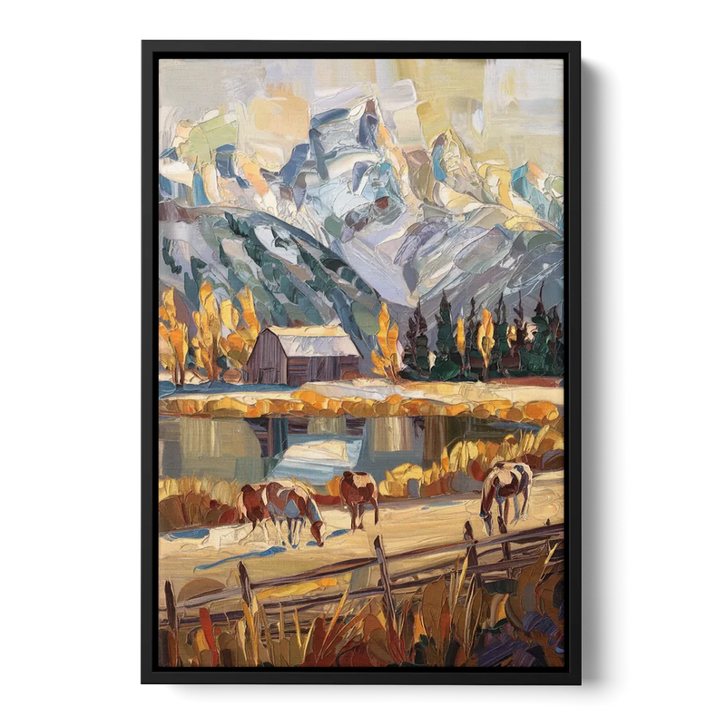 Jackson Hole Rustic Charm Front - Black Canvas Wall Art