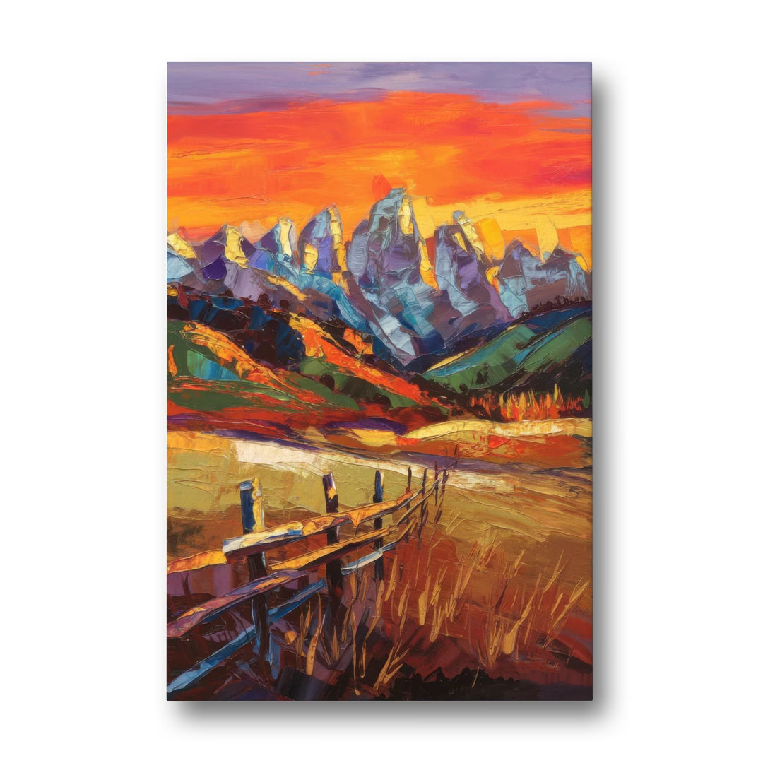 Jackson Hole Sunset Glow - Canvas Wall Art - Front
