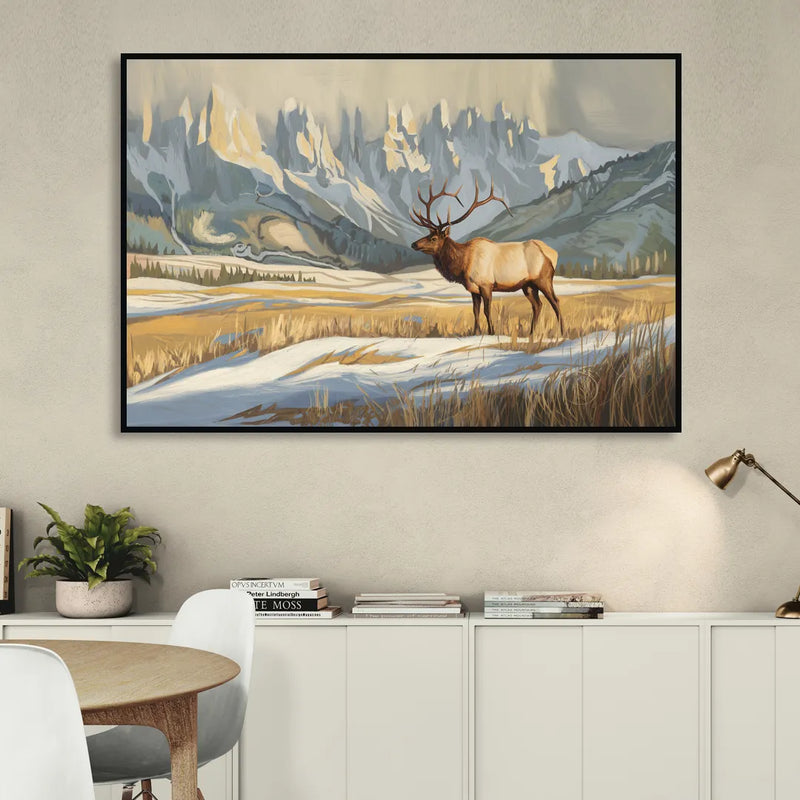 Jackson Hole Wildlife Serenade Sitting Room - Black Canvas Wall Art