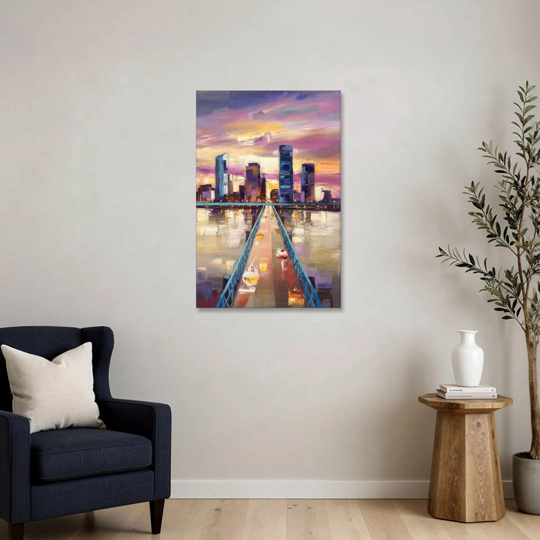 Jacksonville Downtown Views - Canvas Wall Art - Sofa - 24x36