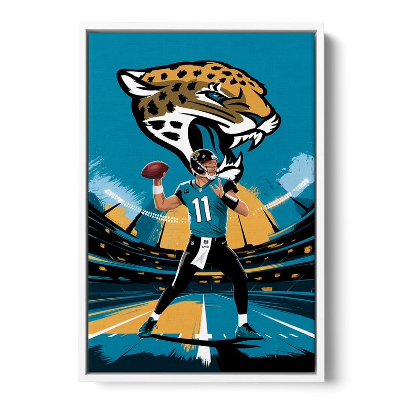 Jacksonville Jaguars Fans Front - White Canvas Wall Art