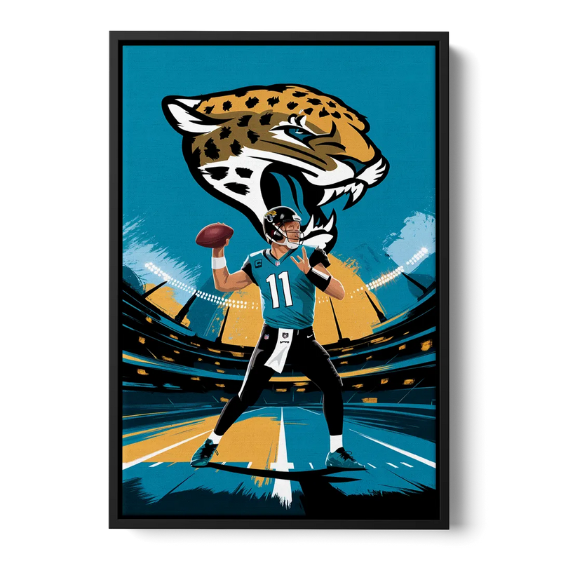 Jacksonville Jaguars Fans Front - Black Canvas Wall Art
