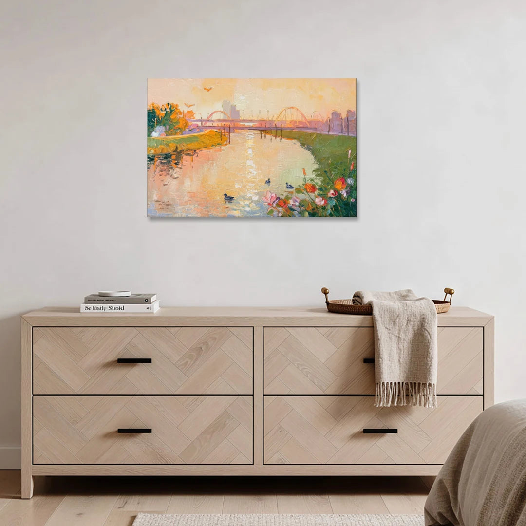 Jacksonville Riverside Scenery - Canvas Wall Art - Coffee Table - 36x24