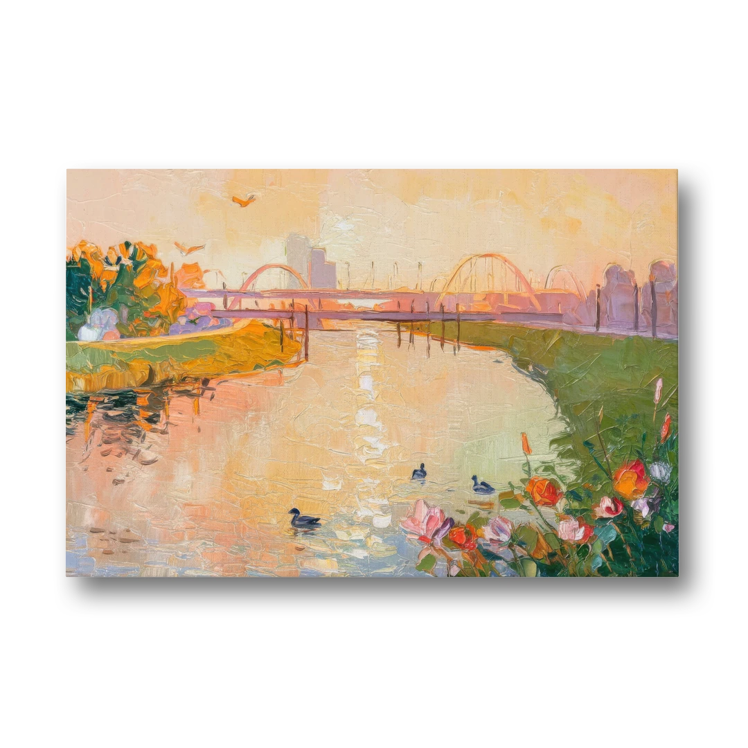 Jacksonville Riverside Scenery - Canvas Wall Art - Front