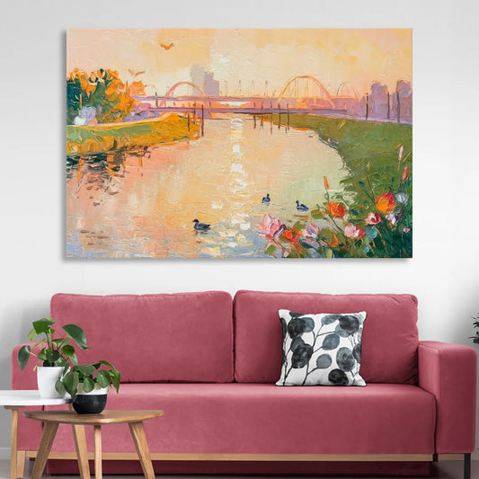 Jacksonville Riverside Scenery Living Room - Canvas Wall Art