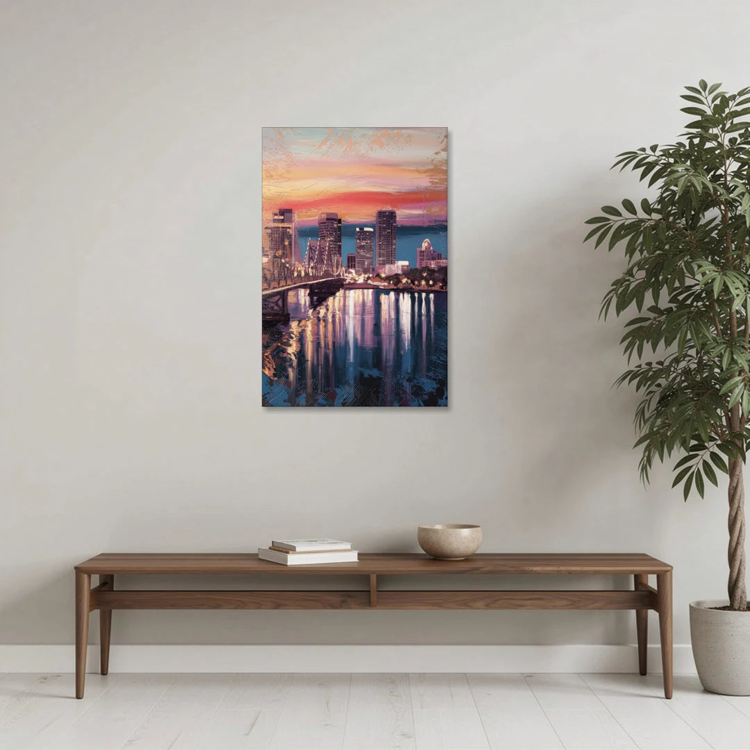 Jacksonville Urban Charm - Canvas Wall Art - Coffee Table - 24x36