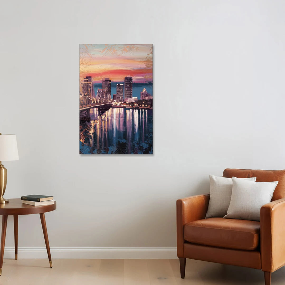 Jacksonville Urban Charm - Canvas Wall Art - Sofa - 24x36