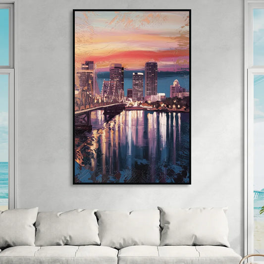 Jacksonville Urban Charm Living Room - Black Canvas Wall Art