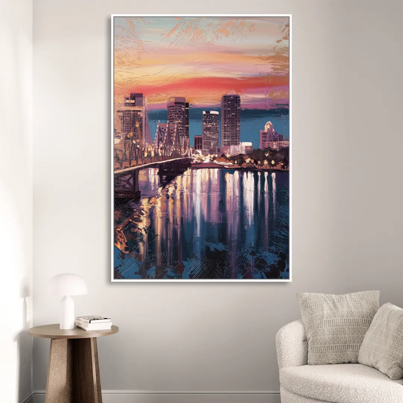 Jacksonville Urban Charm Sitting Room - White Canvas Wall Art
