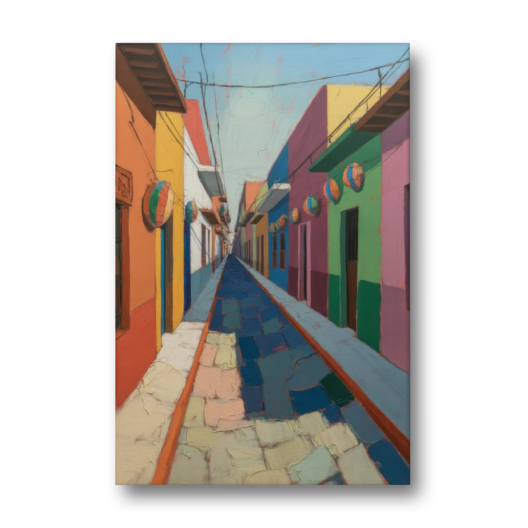 Jalatlaco Barrio Colors - Canvas Wall Art - Front
