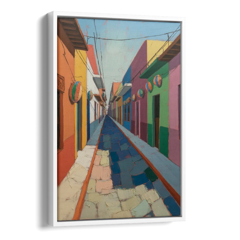 Jalatlaco Barrio Colors Side - White Canvas Wall Art