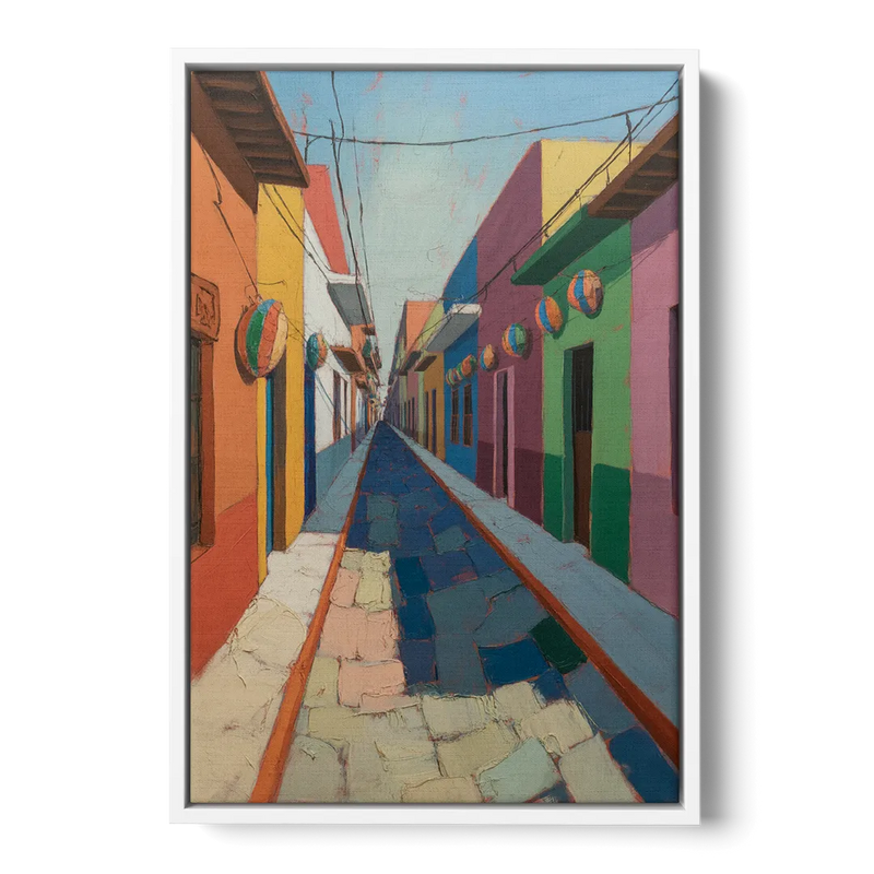 Jalatlaco Barrio Colors Front - White Canvas Wall Art