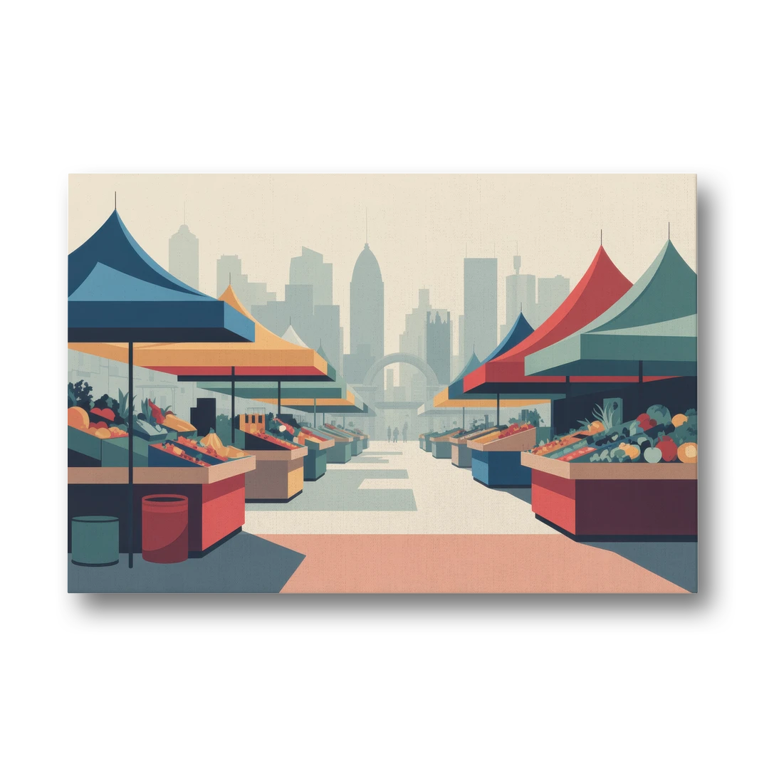 Jean Talon Market - Canvas Wall Art - Front