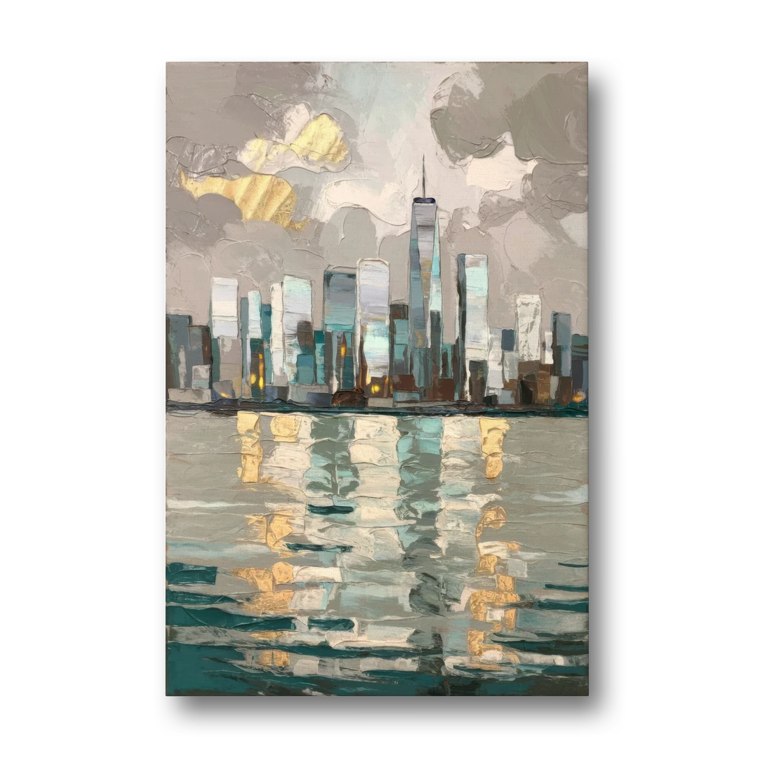 Jersey City Waterfront View - Canvas Wall Art - Front