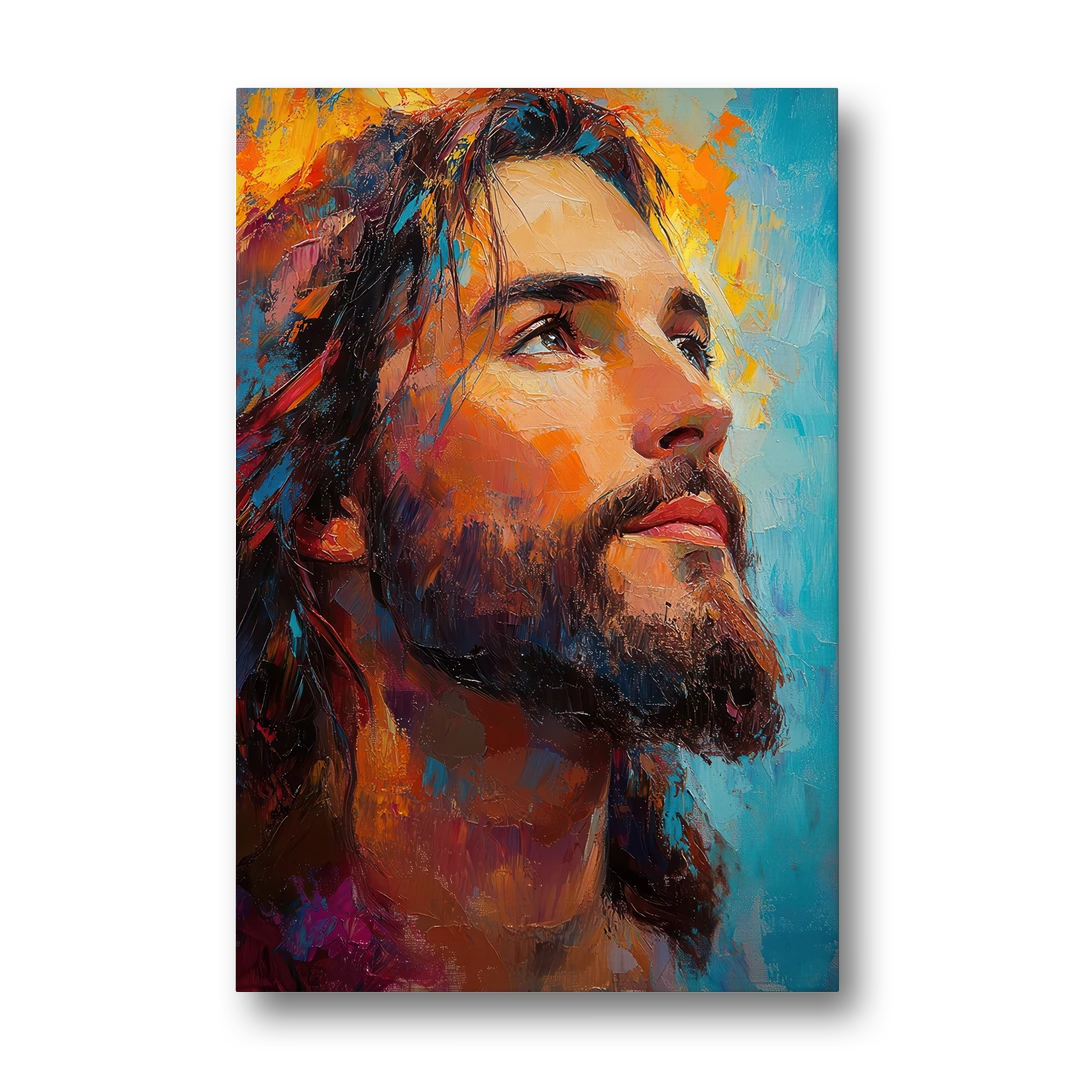 Jesus in Light Christian Absctact - Canvas Wall Art - Front