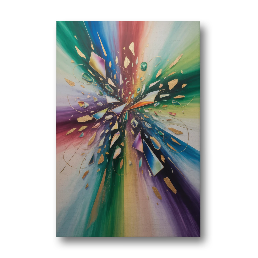 Jewel Toned Dynamic Colorful Abstract - Canvas Wall Art - Front