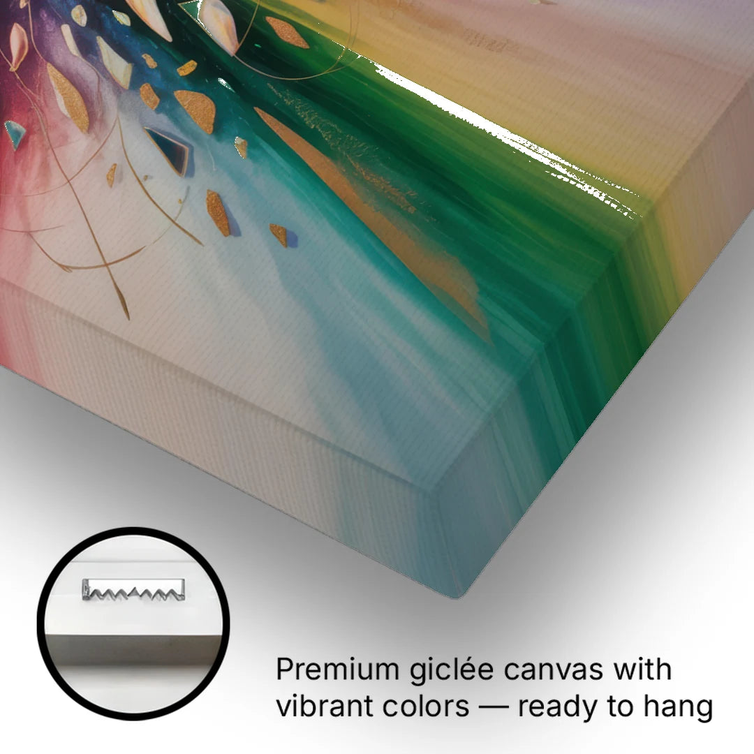 Jewel Toned Dynamic Colorful Abstract - Canvas Wall Art - Gallery Wrap Corner