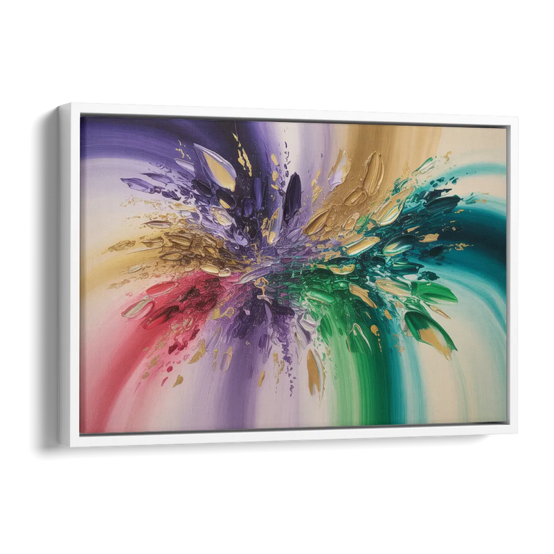 JewelToned Dynamics Colorful Abstract Side - White Canvas Wall Art