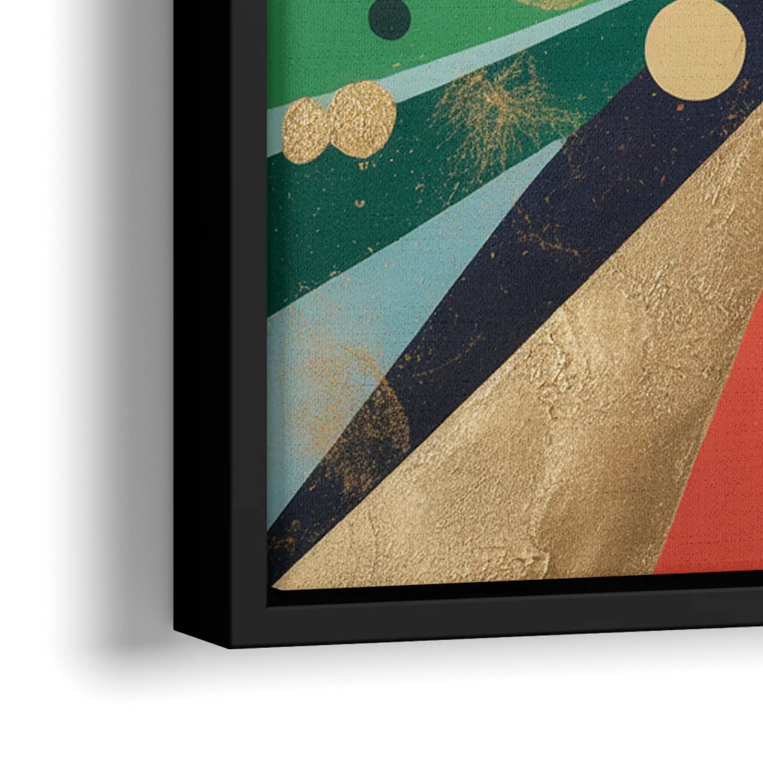 JewelToned Urban Energy Colorful Abstract - Close-Up Black Frame Canvas