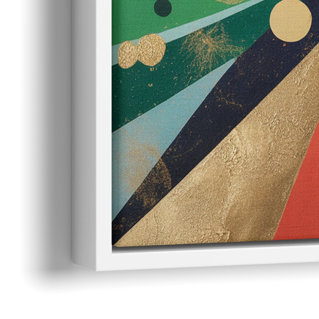 JewelToned Urban Energy Colorful Abstract - Close-Up White Frame Canvas