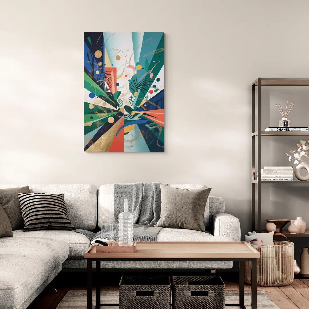 JewelToned Urban Energy Colorful Abstract - Canvas Wall Art Living Room