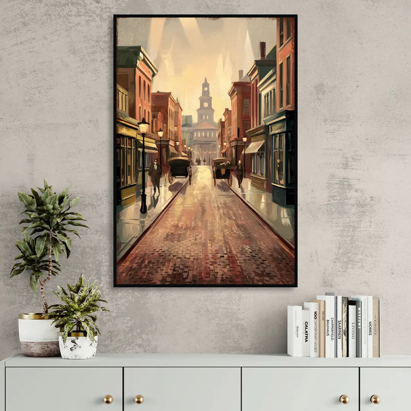 Joseph Historic Downtown Living Room - Black Canvas Wall Art