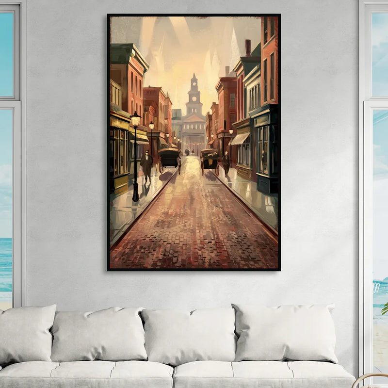 Joseph Historic Downtown Sitting Room - Black Canvas Wall Art