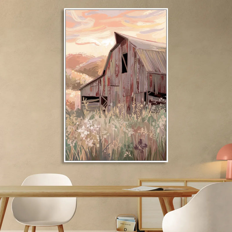 Joseph Rustic Charm Living Room - White Canvas Wall Art