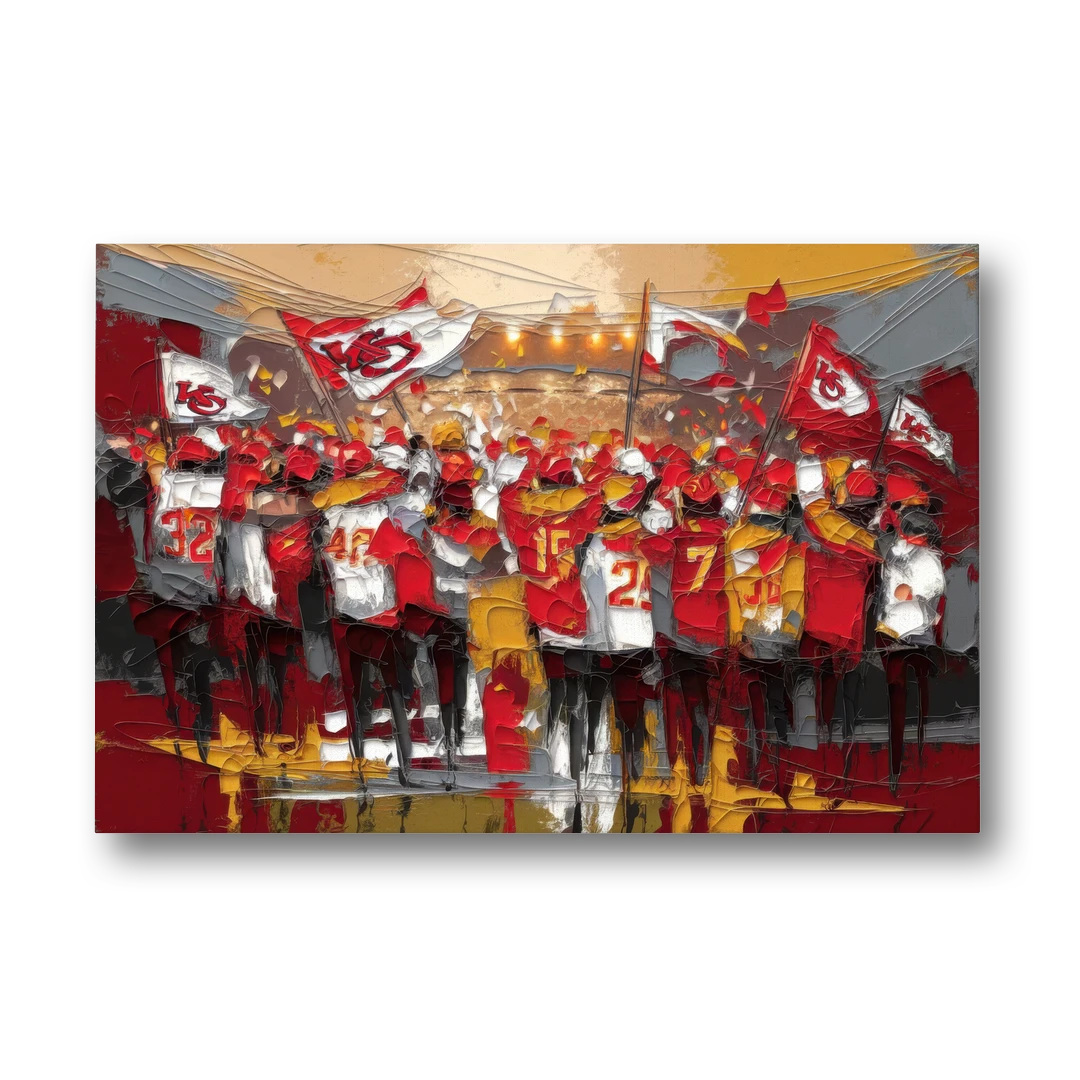 Kansas City Chiefs Fans Gathering - Canvas Wall Art - Front