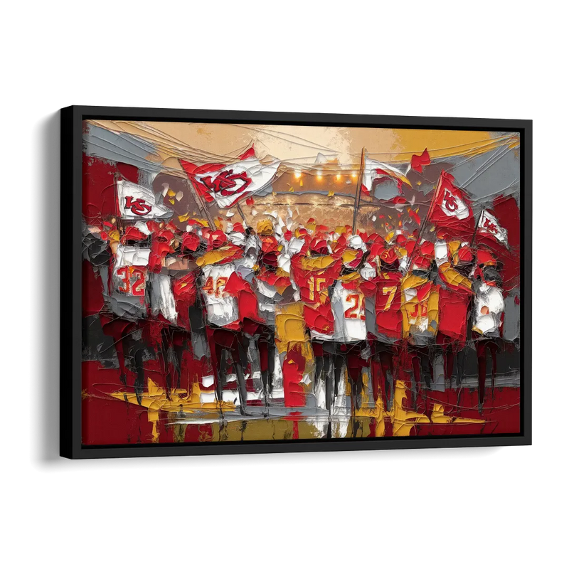Kansas City Chiefs Fans Gathering Side - Black Canvas Wall Art