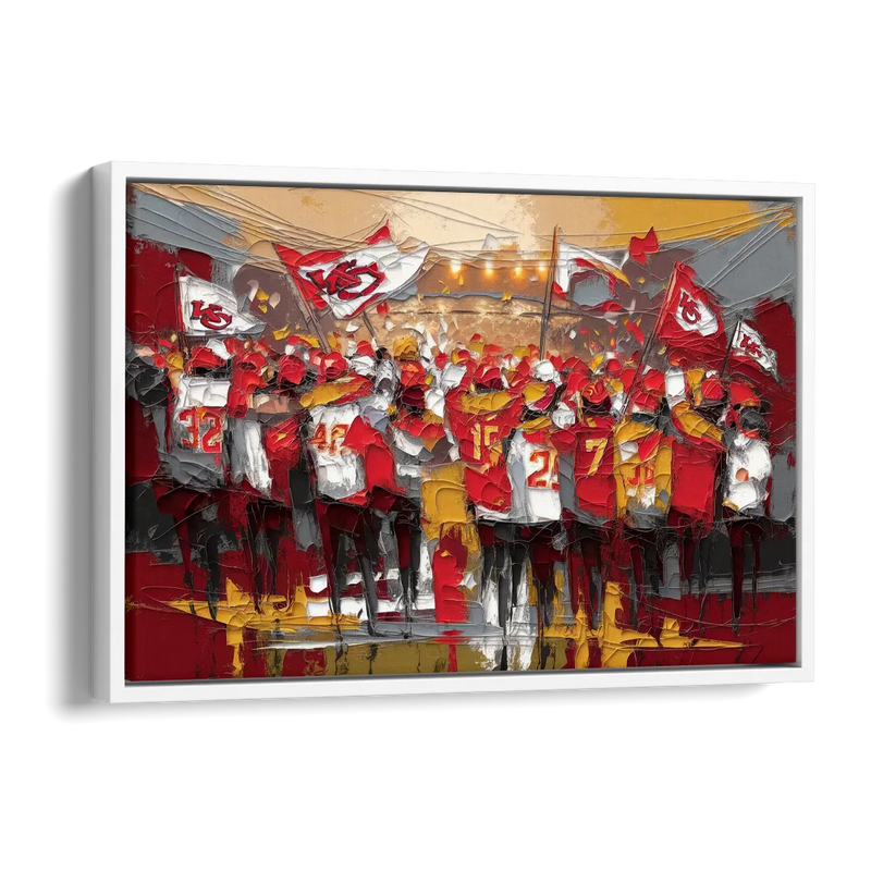 Kansas City Chiefs Fans Gathering Side - White Canvas Wall Art