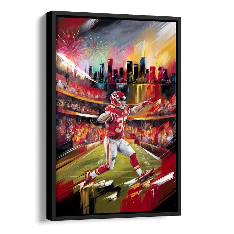 Kansas City Chiefs Game Day Side - Black Canvas Wall Art
