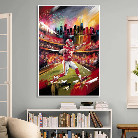 Kansas City Chiefs Game Day Living Room - White Canvas Wall Art