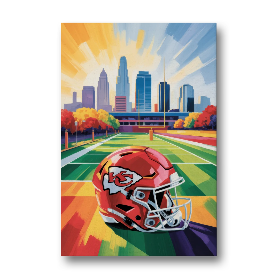 Kansas City Chiefs Vibrant Impressionistic Landscape - Canvas Wall Art - Front