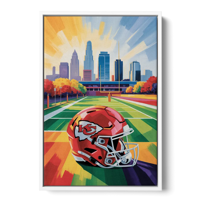 Kansas City Chiefs Vibrant Impressionistic Landscape Front - White Canvas Wall Art
