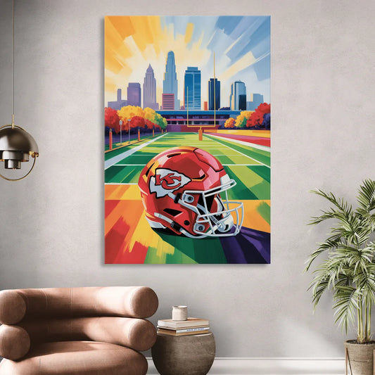 Kansas City Chiefs Vibrant Impressionistic Landscape Living Room - Canvas Wall Art