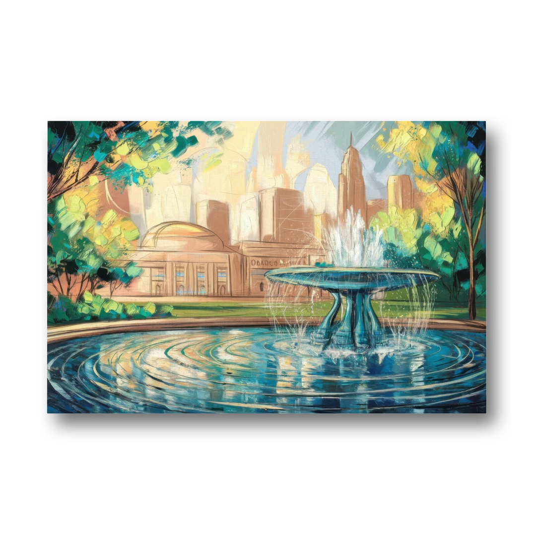 Kansas City Fountains And Parks - Canvas Wall Art - Front