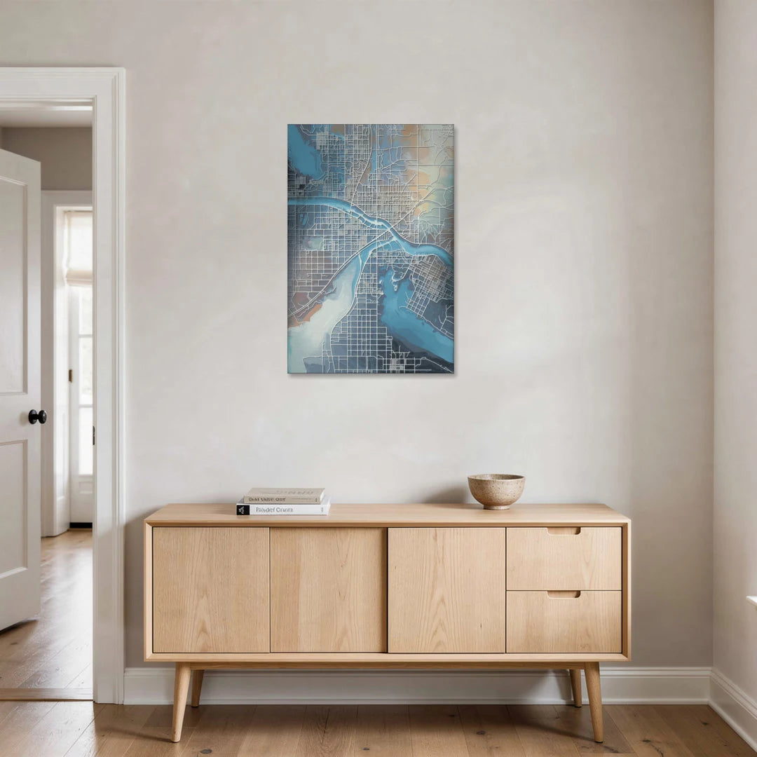 Kansas City Missouri Map - Canvas Wall Art - Coffee Table - 24x36