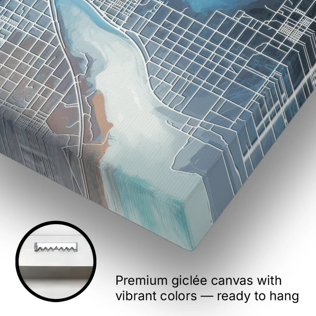 Kansas City Missouri Map - Canvas Wall Art - Gallery Wrap Corner