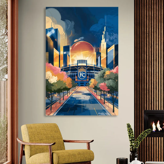Kansas City Royals Championship Living Room - Canvas Wall Art